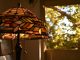 Photo stained glass hummingbird table lamp