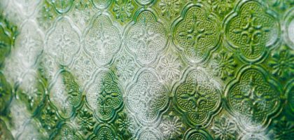 Photo textured glass flush mount