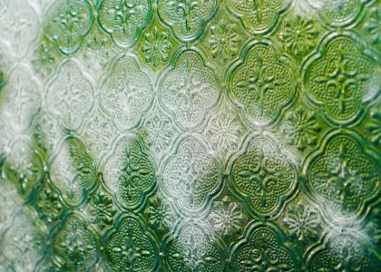 Photo textured glass flush mount