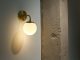 Photo space saving opal glass wall sconce