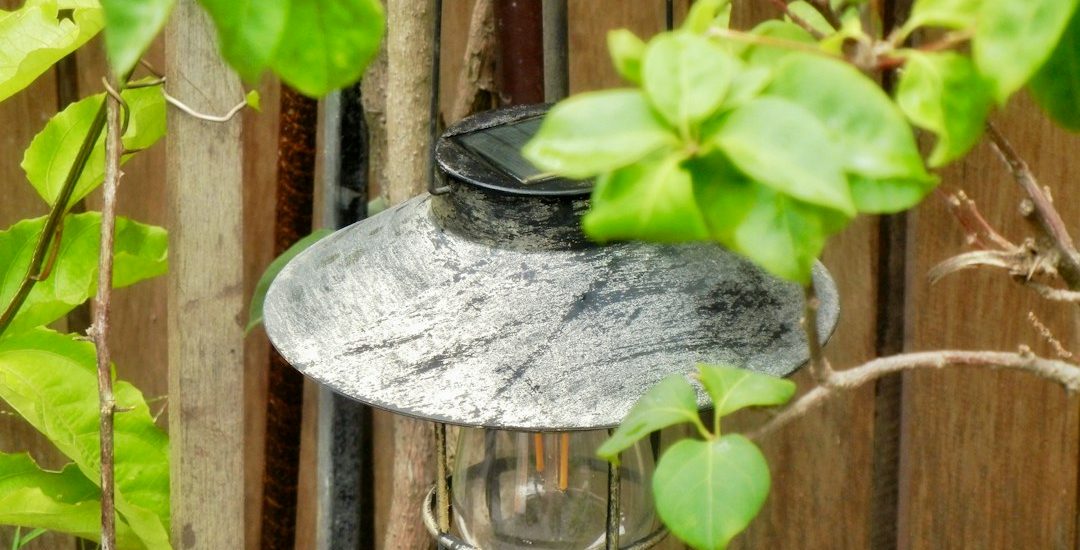 Photo touch control outdoor lantern travertine finish